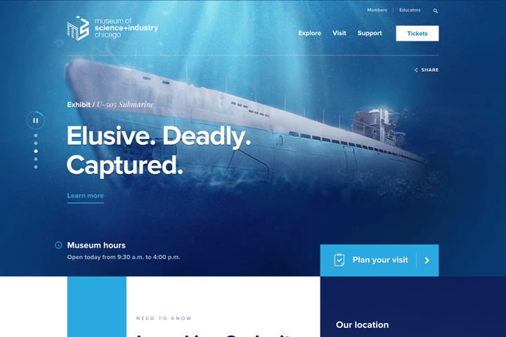 Museum of Science and Industry website preview